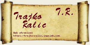Trajko Ralić vizit kartica
